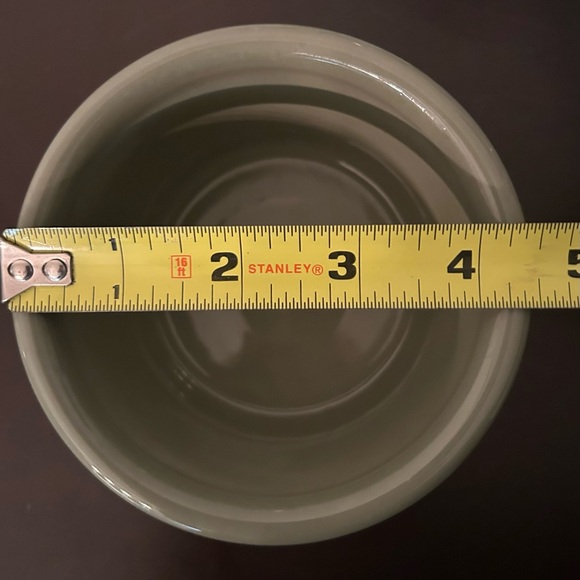 Longaberger, sage green, woven pottery crock. - Picture 9 of 10